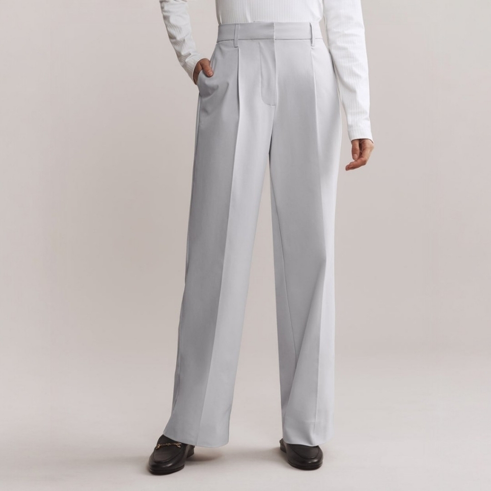 Rhone Gray Mist Commuter Pleated Trouser, 12, Quiet Luxury, Minimalist, Office
